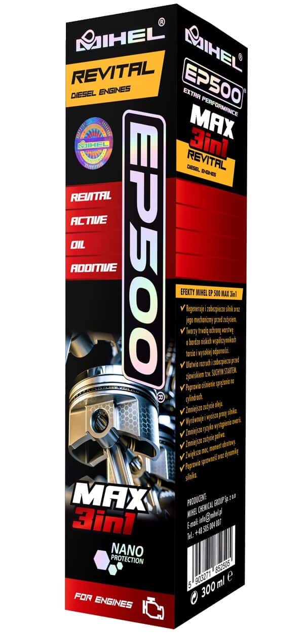 MIHEL EP500 MAX DE 3in1 - innowacyjny dodatek do silników diesla